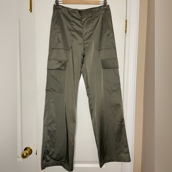 Zara Satin Cargo Wide Leg Pants - Picture 2 of 5